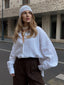 Effortless 100% Cotton Oversized Button Down Shirt - TEVQA