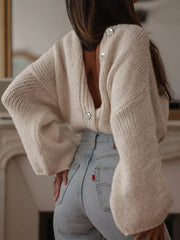 French Chic Pearl Button Cardigan - View 6 | TEVQA