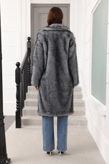 Long Faux Fur Lapel Coat - View 18 | TEVQA