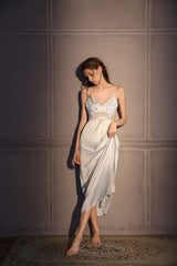 Moonlight French Lace Satin Nightgown