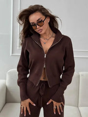 Elevated Double-Zip Knit Set - View 24 | TEVQA