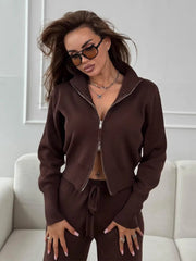 Elevated Double-Zip Knit Set