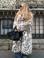 Vintage Leopard Print Long Faux Fur Coat - TEVQA