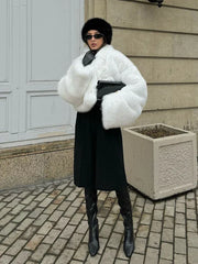 Plush Faux Fur Crop Jacket - View 7 | TEVQA