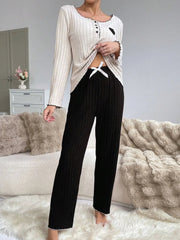 Ribbed lounge set with heart patch - View 10 | TEVQA