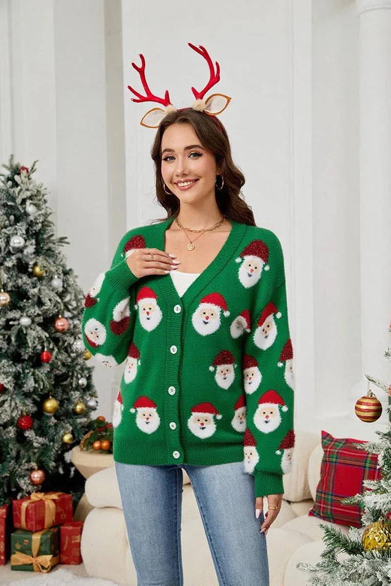 Santa Claus Knit Cardigan - View 12 | TEVQA