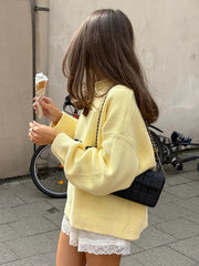 Relaxed "EMESTUDIOS" Graphic Knit Sweater - TEVQA