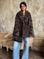 Mink-style faux fur coat - View 7 | TEVQA