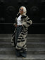 Vintage Zebra Stripe Faux Fur Long Coat - TEVQA