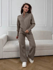 Elevated Double-Zip Knit Set - View 17 | TEVQA