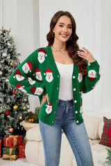 Coquette Pink Santa Button-Down Cardigan