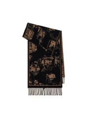 Faux cashmere scarf with abstract print - View 6 | TEVQA