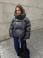 Urban Chic Oversized Hooded Puffer Jacket - TEVQA