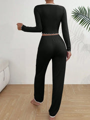 Ribbed knit pajama set - View 14 | TEVQA