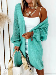Long knit cardigan with chunky texture - View 7 | TEVQA