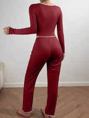 Ribbed knit pajama set - View 17 | TEVQA