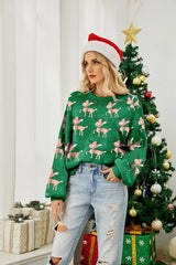 Classic Red Reindeer and Fair Isle Knit Sweater - View 11 | TEVQA