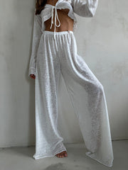 Breezy Tie-Front Textured Knit Lounge Set