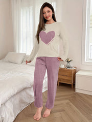 Coquette Heart Patch Colorblock Lounge Set