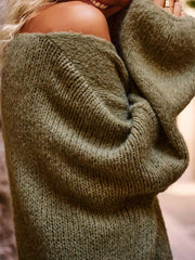 Oversized V-neck sweater with neon heart graphic - View 6 | TEVQA