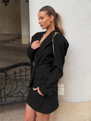 Sophisticated Scarf-Neck Tailored Blazer - TEVQA