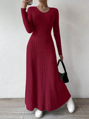Ribbed Knit Maxi Dress - View 11 | TEVQA