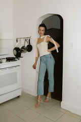 Lace Up White Tank Top - Dress In Beauty