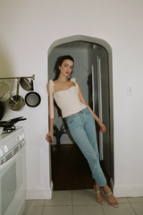 Lace Up White Tank Top - Dress In Beauty