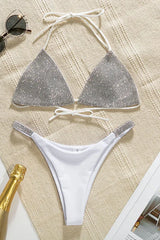 Rhinestone Embellished Triangle Bikini Set - View 25 | TEVQA