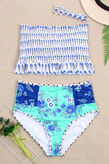 Floral Print High Waist Bikini Set - View 12 | TEVQA