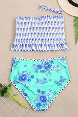 Floral Print High Waist Bikini Set - View 13 | TEVQA