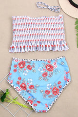 Floral Print High Waist Bikini Set - View 17 | TEVQA