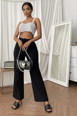 Crystal mesh crop top with rhinestone embellishments - View 13 | TEVQA