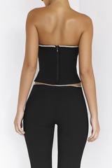 Black Crystal Trimmed Corset | Dress In Beauty
