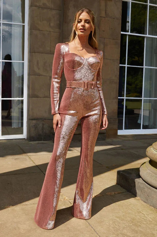 Marissa Sequin Jumpsuit - View 12 | TEVQA