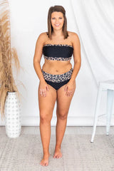 Leopard print bandeau bikini set - View 12 | TEVQA
