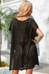 Crochet knit beach cover up dress - View 6 | TEVQA