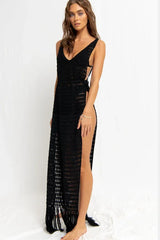 Crochet maxi tunic dress - View 6 | TEVQA