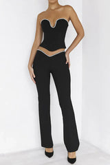 Crystal Embellished Corset and Trouser Set - View 6 | TEVQA