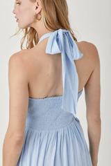 Olivia Misty Blue Halter Maxi Dress | Dress In Beauty