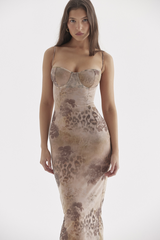 Cream Floral Print Maxi Dress | Dress In Beauty