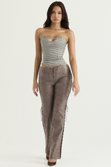 Mirabelle Plum Anthracite Lace Up Bra | Dress In Beauty