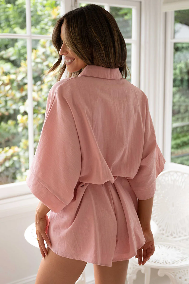 Loose Sleeve Tie Waist Romper | Dress In Beauty