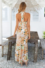 Floral Halter Neck Maxi Dress - View 17 | TEVQA