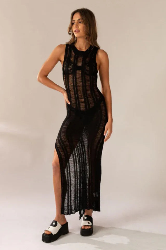 Textured knit maxi dress - View 7 | TEVQA