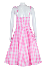 Barbie Movie Margot Pink Plaid Check Dress | Dress In Beauty