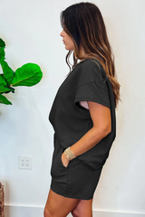 Solid Textured Drawstring Shorts Set | Dress In Beauty