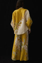 Floral Linen Shirt and Wide Leg Pants Set - View 6 | TEVQA