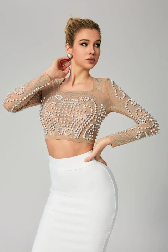 Pearl Mesh Bandage Set - View 7 | TEVQA