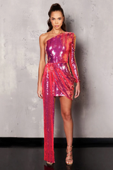 Chala One Shoulder Sequin Mini Dress | Dress In Beauty